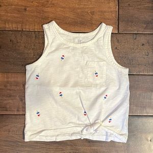 Gap Girls XSmall White Front Tie Tank